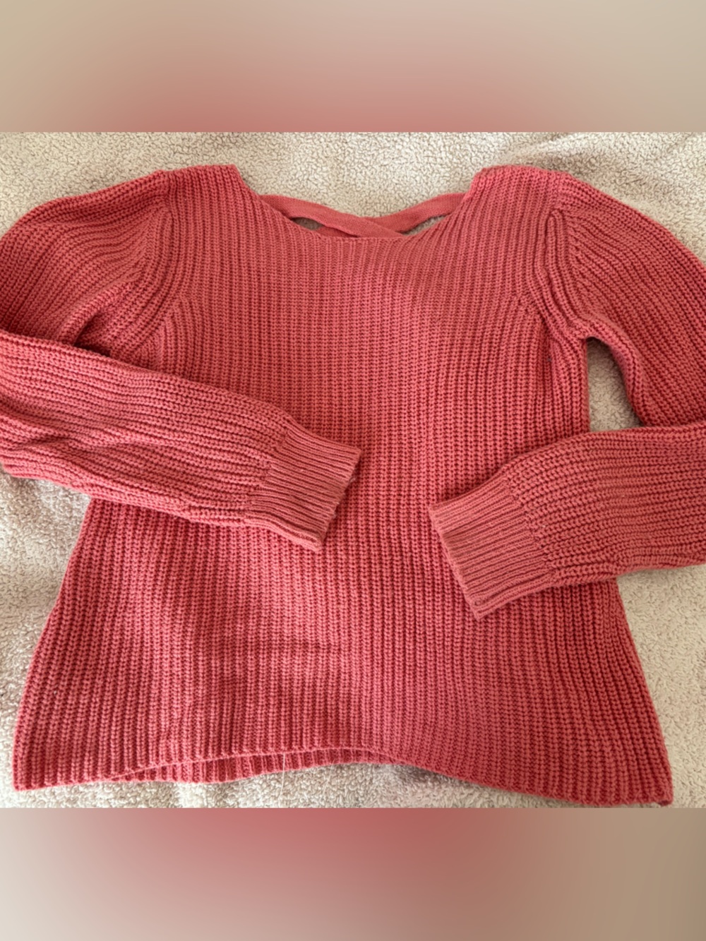 Melrose and Market Dusty Rose Ribbed Crewneck Sweater kids 8/10